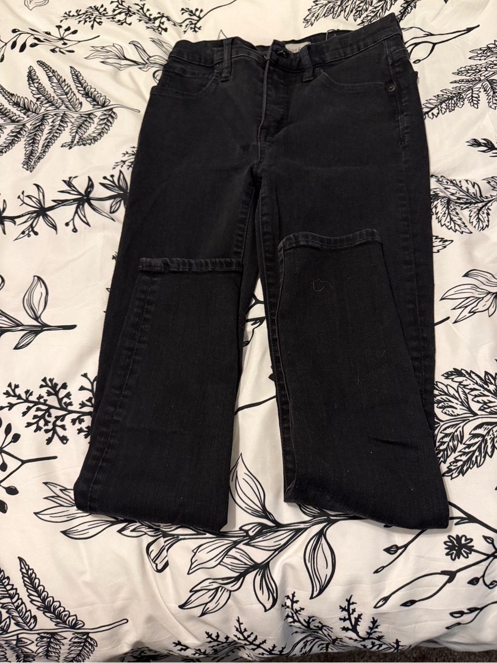 Madewell Black Wide-Leg Jeans with Knee Panels